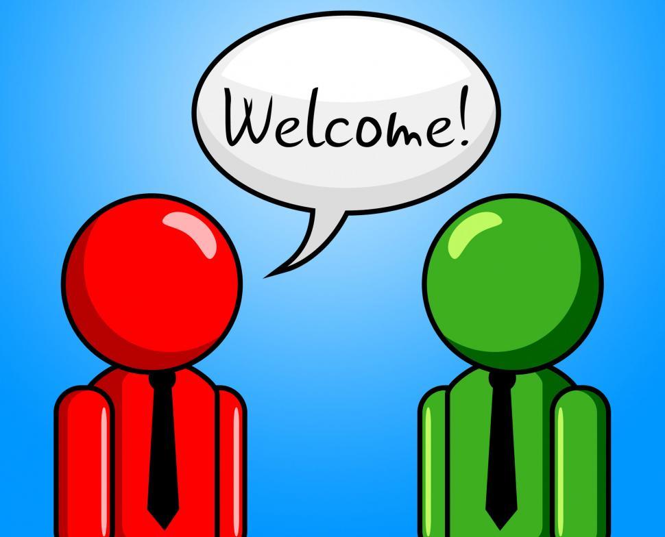 Free Image of Welcome Conversation Indicates Chit Chat And Arrival 