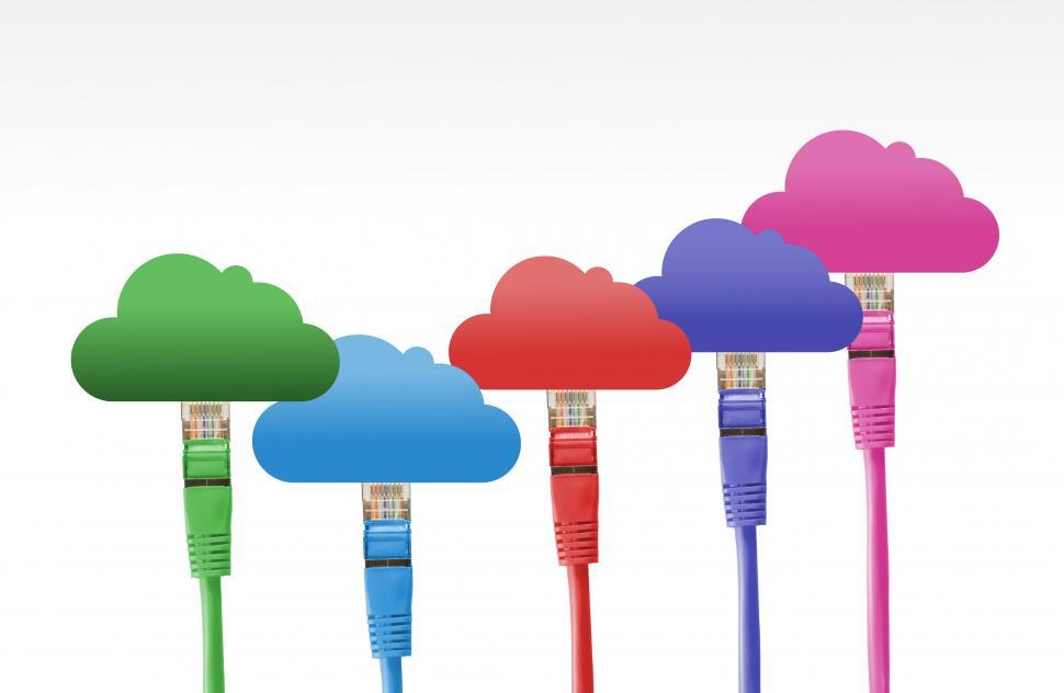 Free Image of Network Cables Connected to the Digital Cloud 