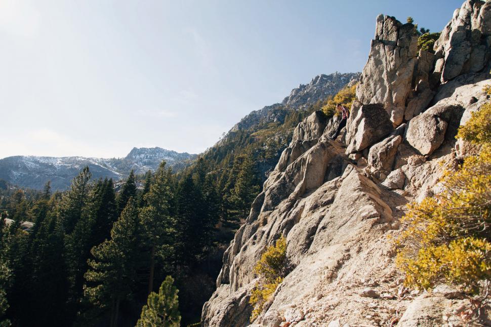 Free Image of Majestic Mountain View With Trees and Background Mountains 