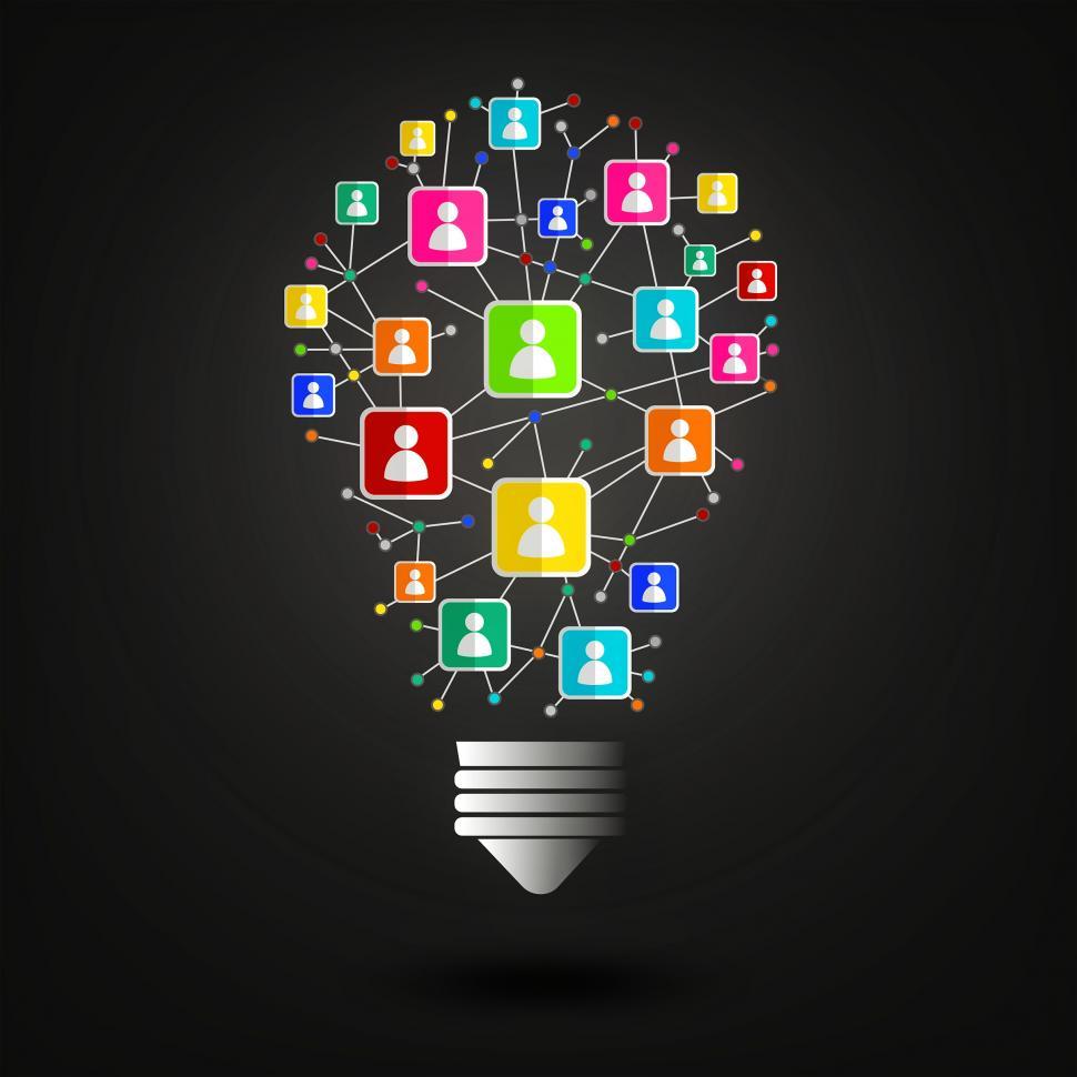 Free Image of Networking Idea with Lightbulb 