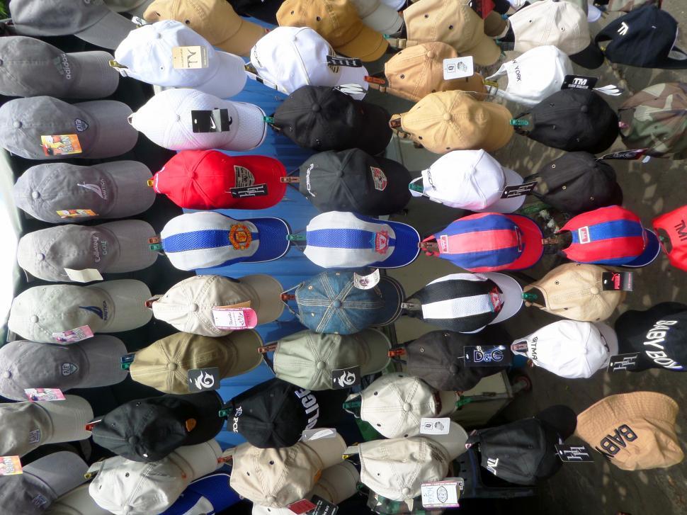 Free Image of Baseball hats display  
