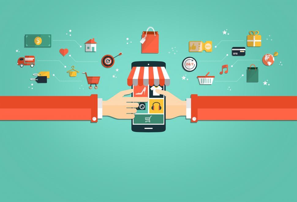 Free Image of Online Shopping Concept - Shopping with Smartphone 