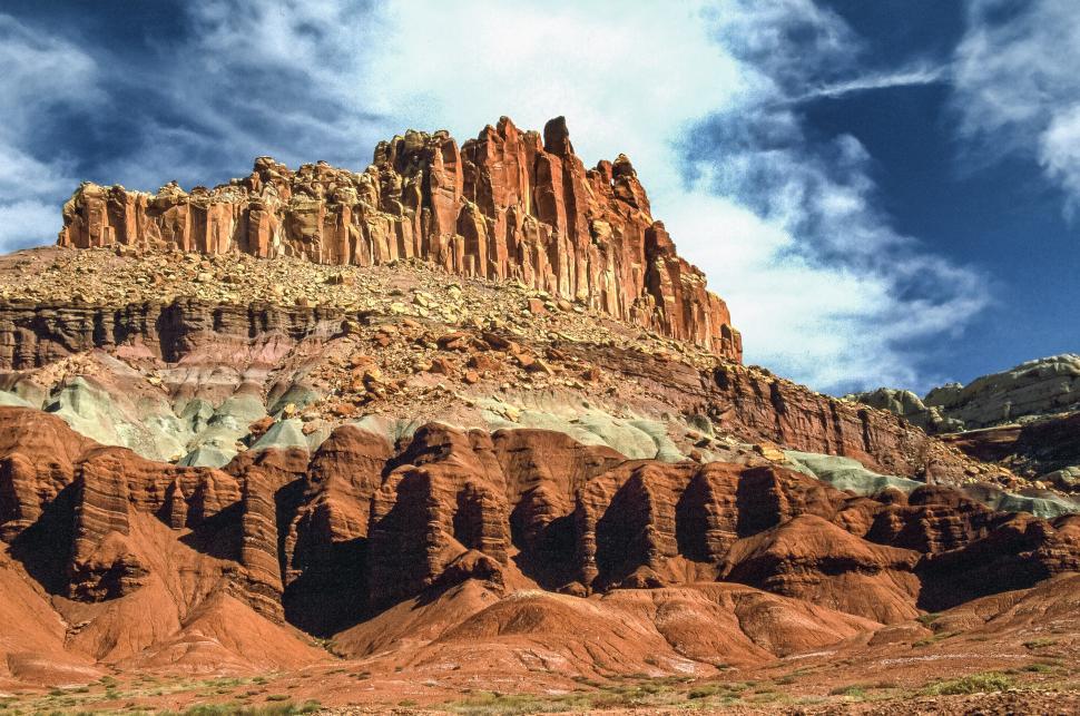 Free Image of Castle formation with sediment levels 