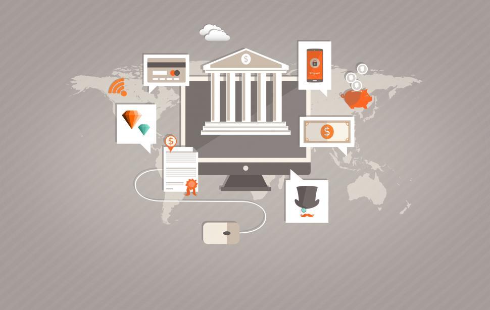 Free Image of Internet Banking and Mobile Payments Illustration 