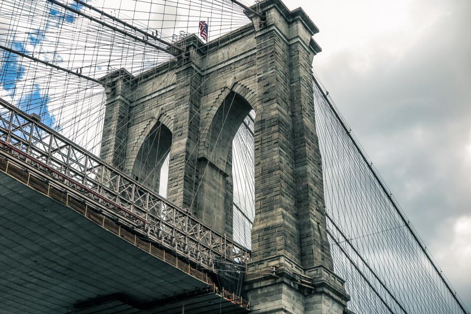 Free Image of Brooklyn Bridge from below 