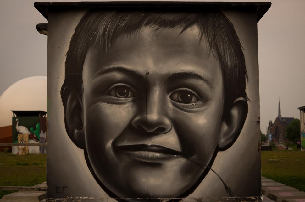 Free Image of Black and White Portrait of a Mans Face 