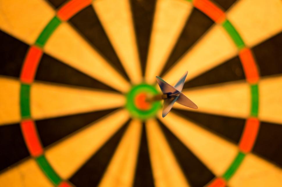 Free Image of Precision Strike: Dart Hitting Target Close Up 