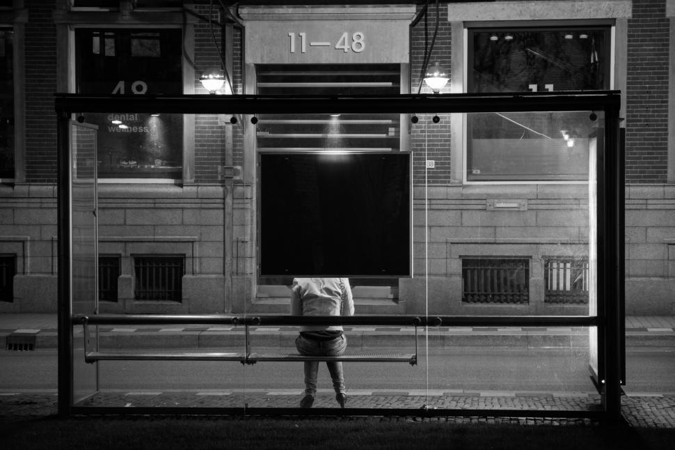 Free Image of Person Waiting at Bus Stop 