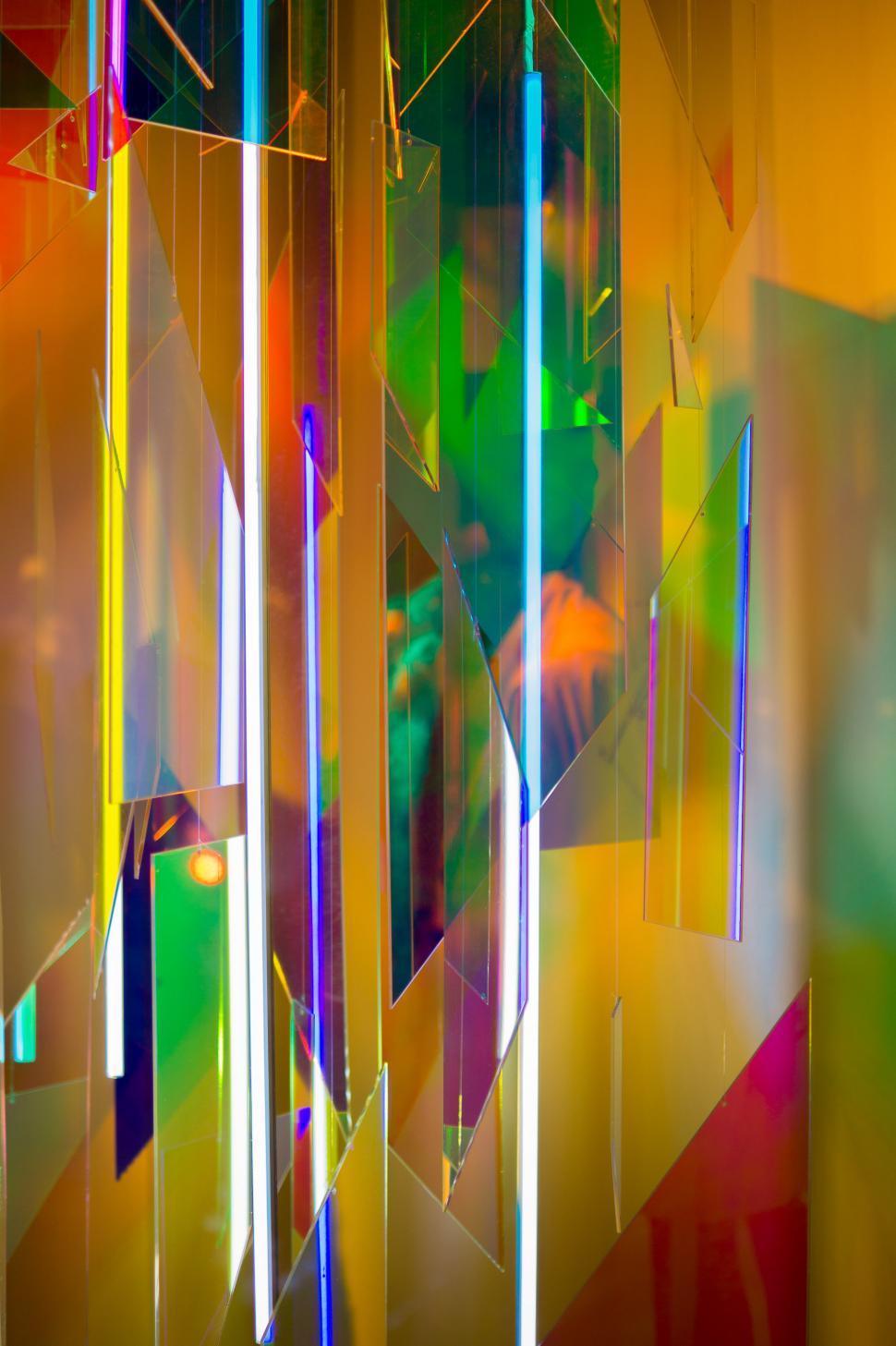 Free Image of Colorful Abstract Painting With Lines and Shapes 