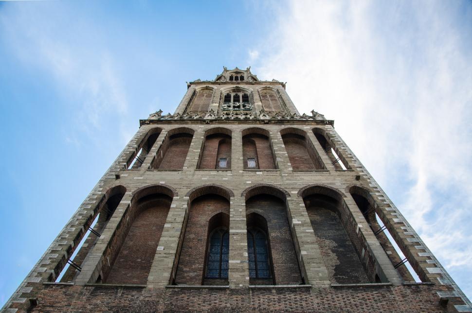 Free Image of Tower With Clock Tilted 