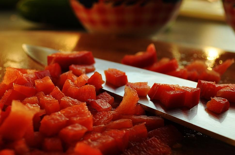 Free Image of Close Up of a Knife on a Cutting Board 
