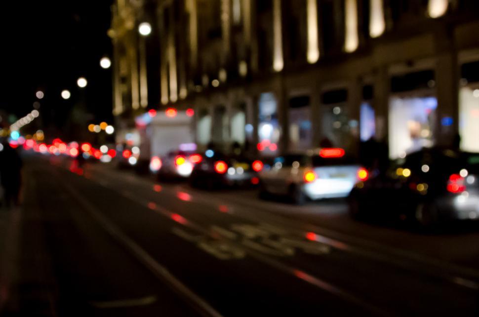 Free Image of Blurry City Street at Night 