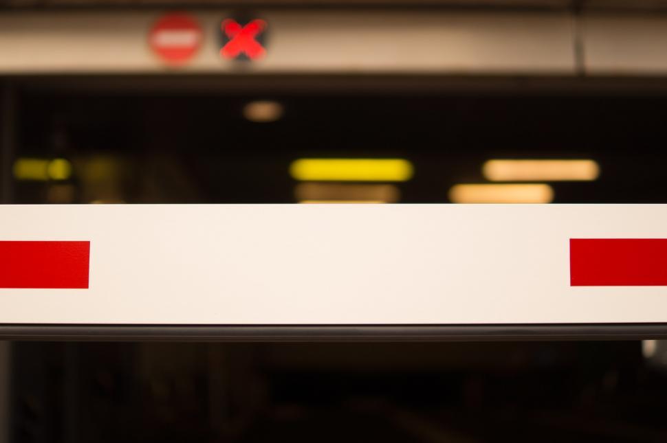 Free Image of Close Up of Red and White Sign 