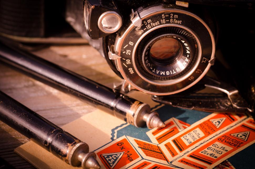 Free Image of Close Up of Camera on Table 