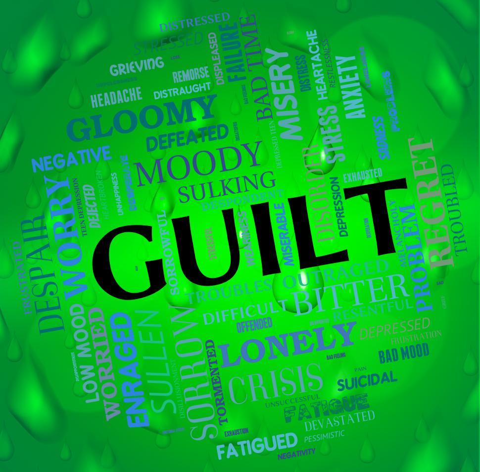 Free Image of Guilt Word Represents Feels Guilty And Guiltiness 