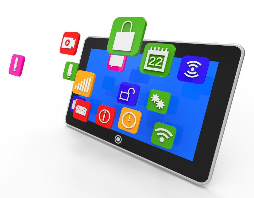 Free Image of Social Media Tablet Shows Computer Apps And Portable 