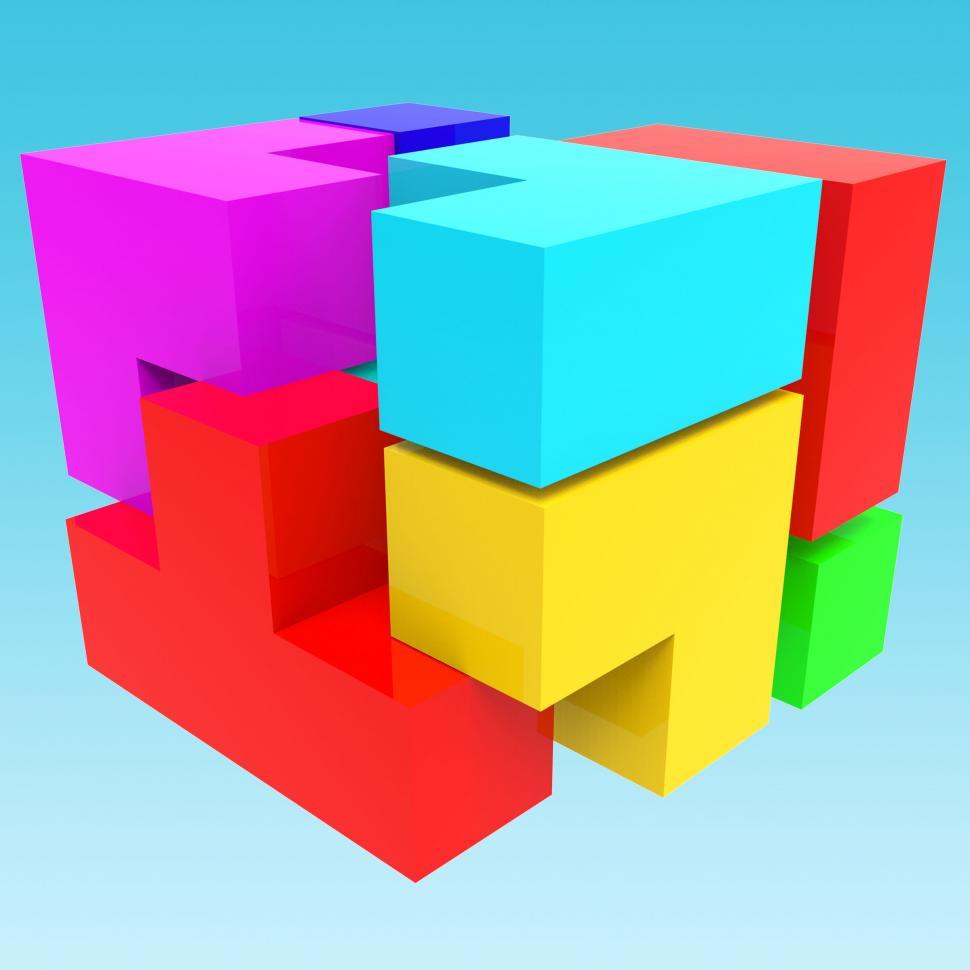 Free Image of Synergy Blocks Shows Team Work And Collaborate 