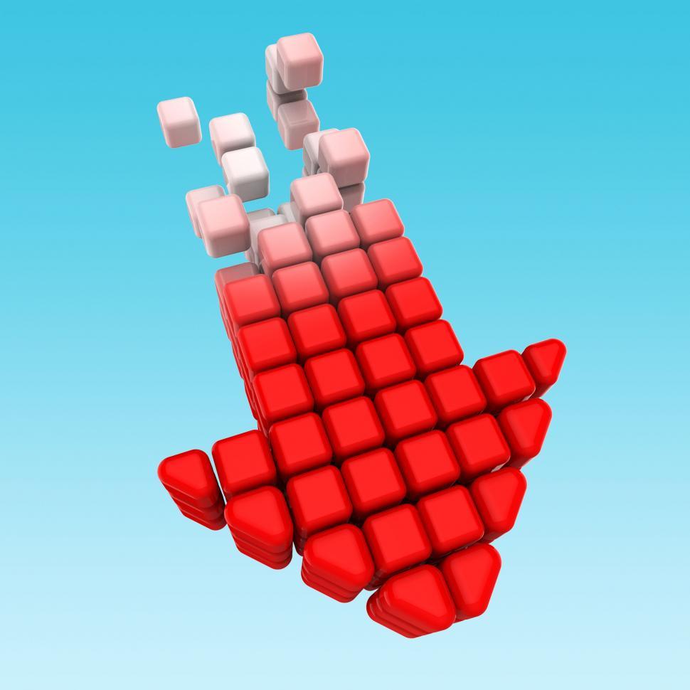 Free Image of Down Arrow Represents Descending Falling And Decreases 