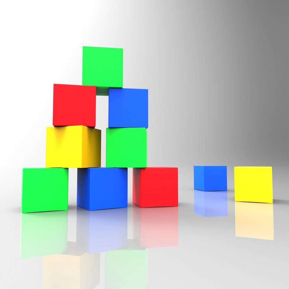Free Image of Kids Blocks Shows Toddlers Colour And Children 