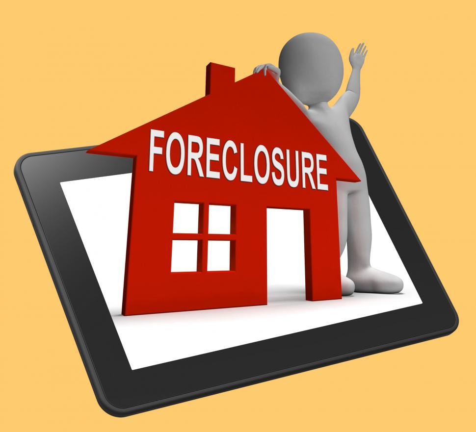 Free Image of Foreclosure House Tablet Shows Repossession And Sale By Lender 
