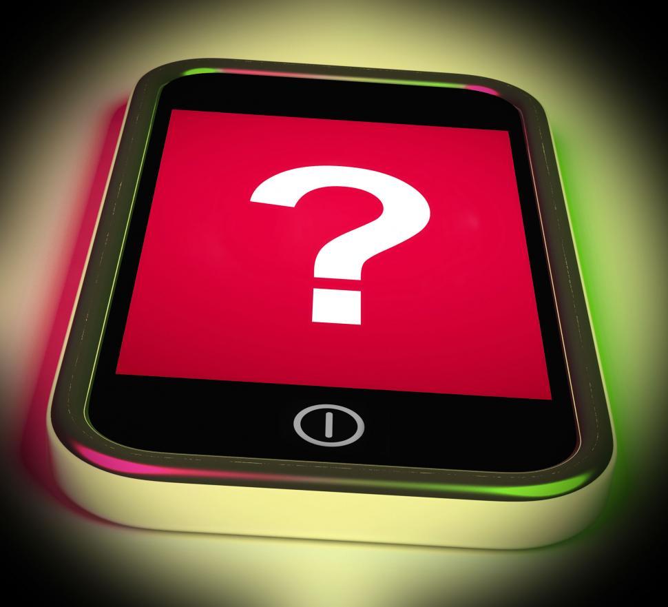 Free Image of Question Mark On Mobile Shows Help Confused And Doubt 