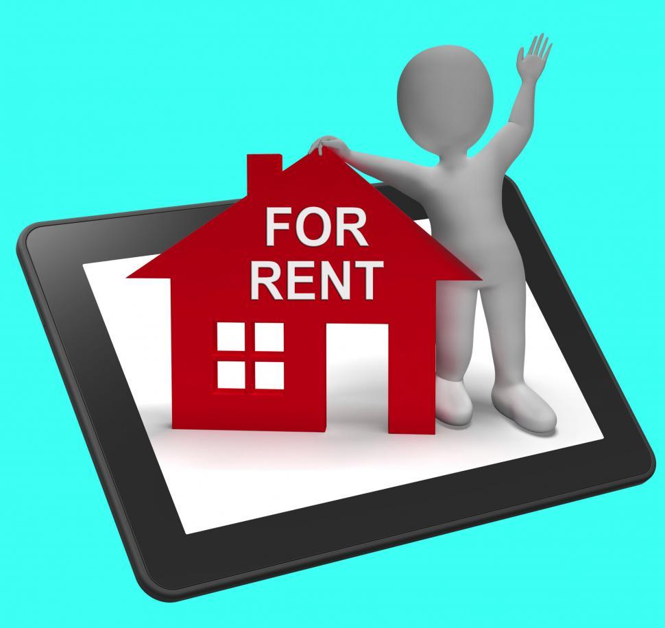 Free Image of For Rent House Tablet Shows Rental Or Lease Property 