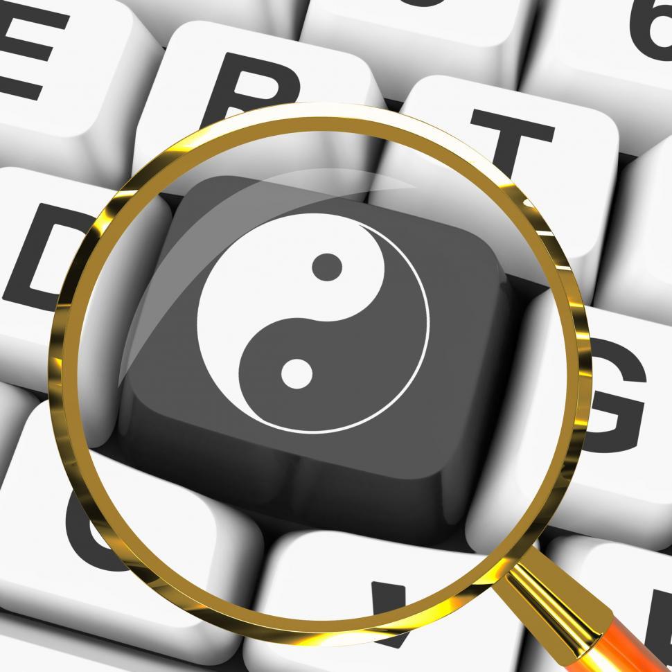 Free Image of Ying Yang Key Magnified Means Spiritual Peace Harmony 