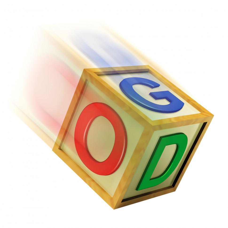 Free Image of God Wooden Block Shows Faith Belief And Prayer 