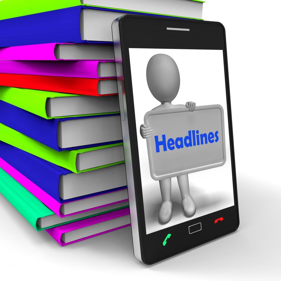 Free Image of Headlines Phone Shows Latest News And Reporting 