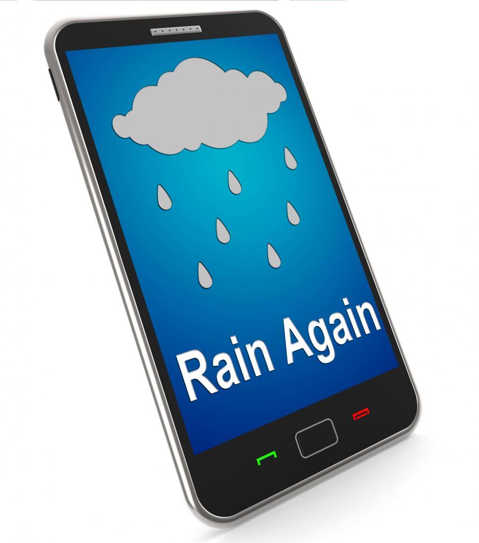 Free Image of Rain Again On Mobile Shows Wet  Miserable Weather 