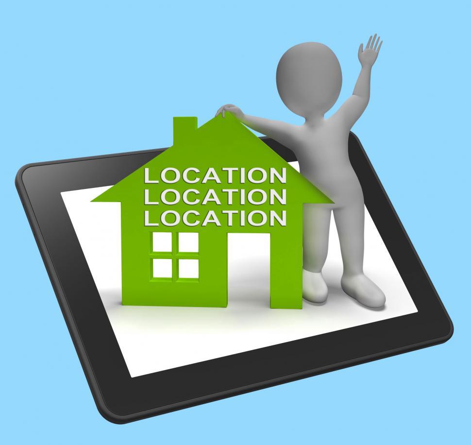 Free Image of Location Location Location House Tablet Shows Perfect Property A 
