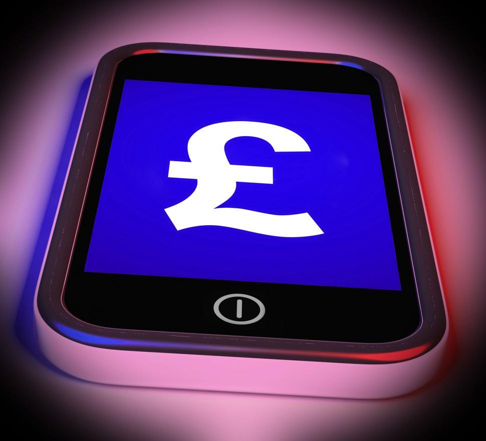 Free Image of Pound Sign On Mobile Shows British Money Gbp 