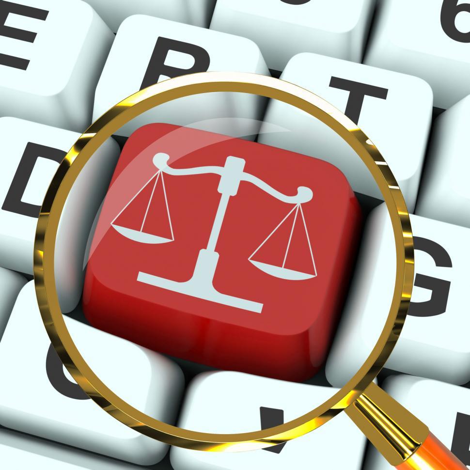 Free Image of Scales Of Justice Key Magnified Means Law Trial 