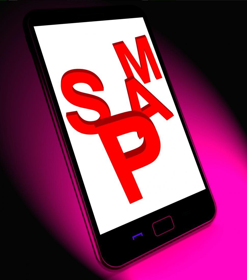Free Image of Spam On Mobile Shows Unwanted Spamming Unsolicited And Malicious 
