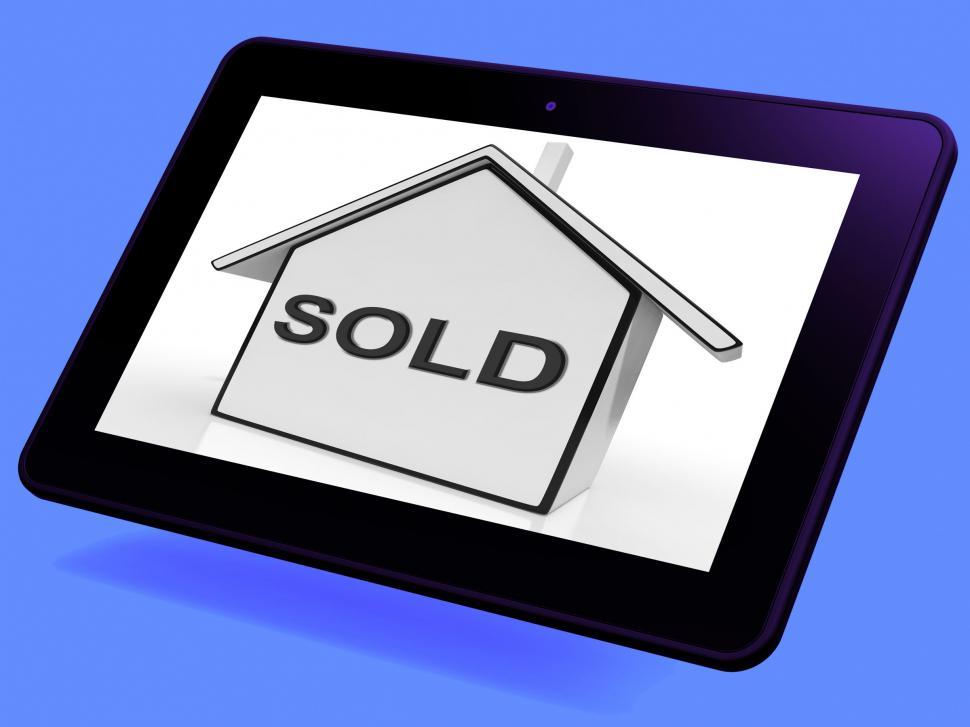 Free Image of Sold House Tablet Shows Purchase Of Home Or Property 