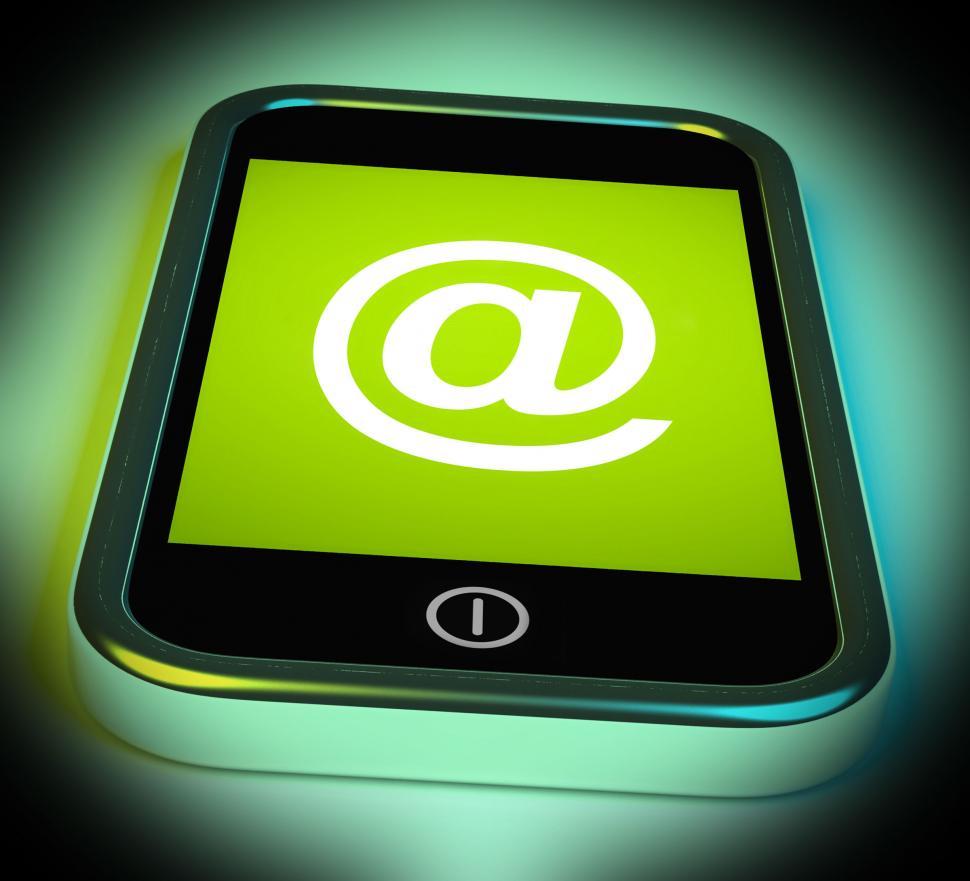 Free Image of At Symbol On Mobile Shows  At-Sign Email 
