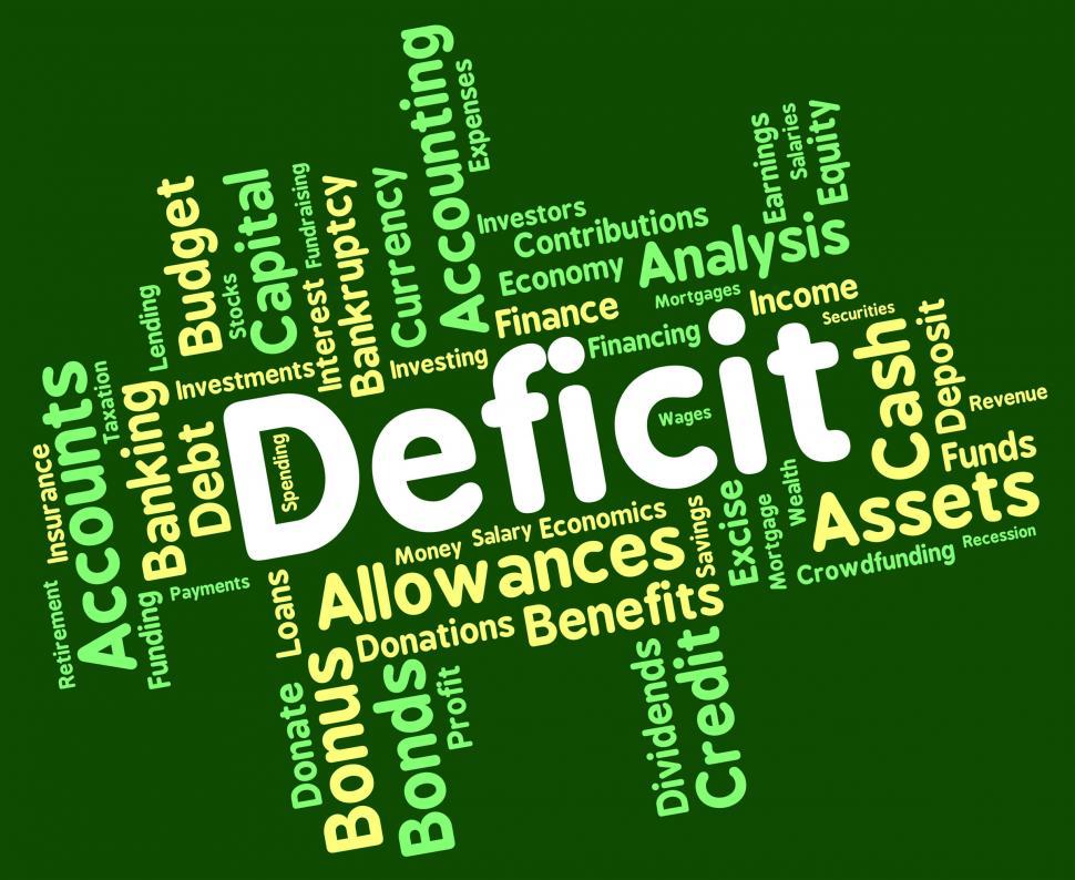 Free Image of Deficit Word Means Bad Debt And Deficiency 
