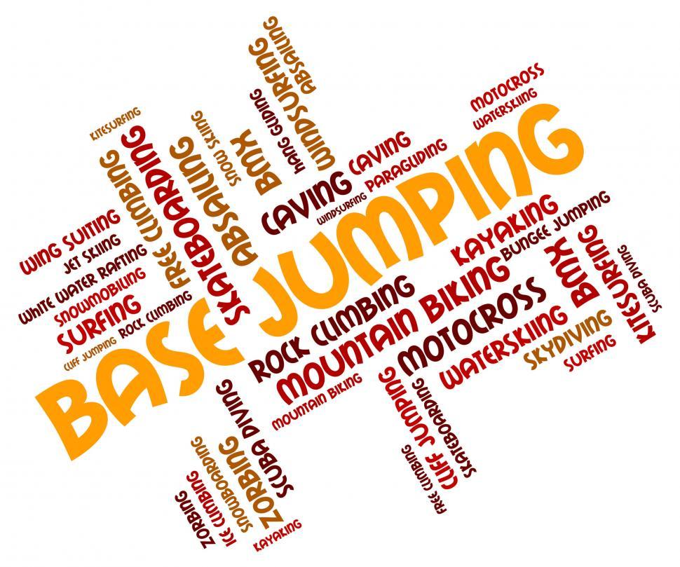 Free Image of Base Jumping Indicates Word Parachuting And Text 
