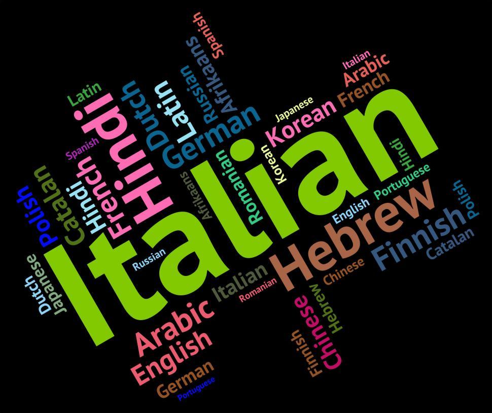 Free Image of Italian Language Shows Foreign Translate And Vocabulary 