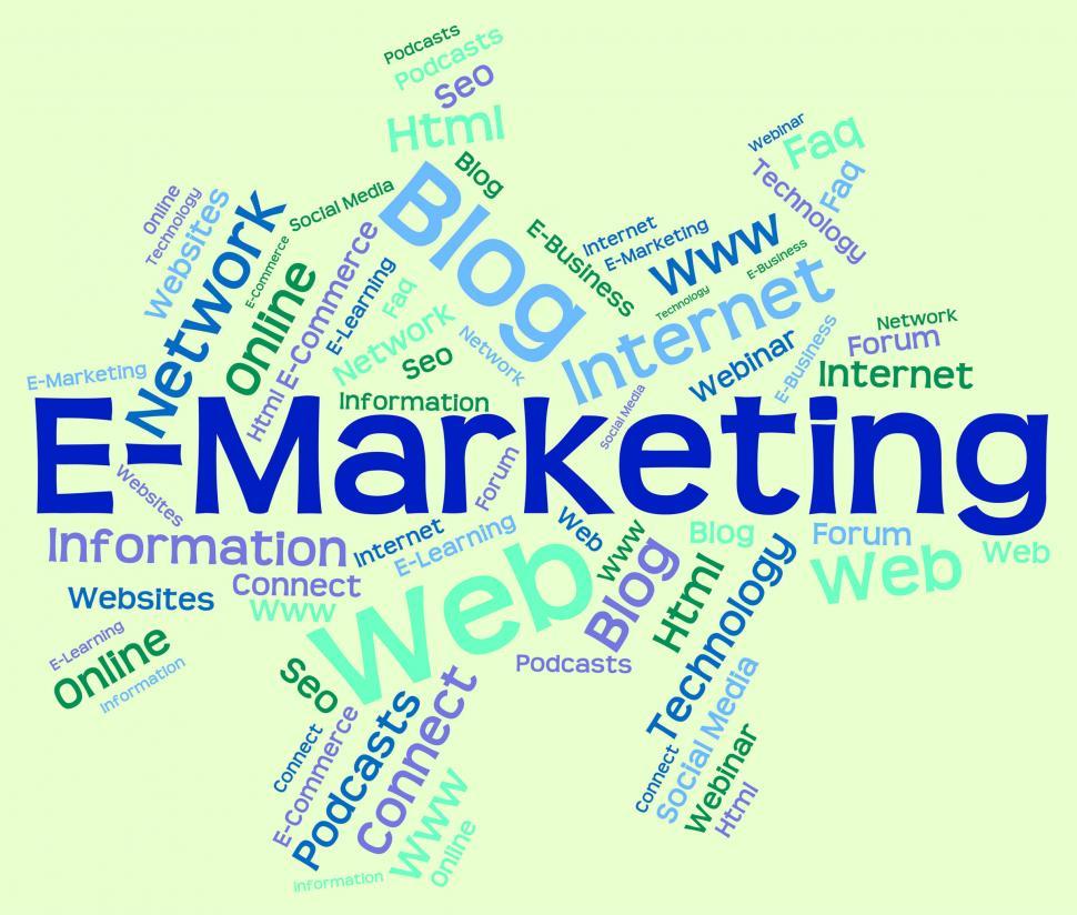 Free Image of Emarketing Word Indicates World Wide Web And Internet 