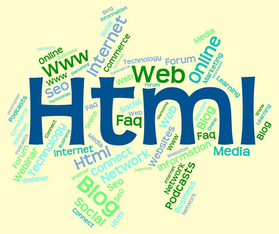 Free Image of Html Word Indicates World Wide Web And Code 