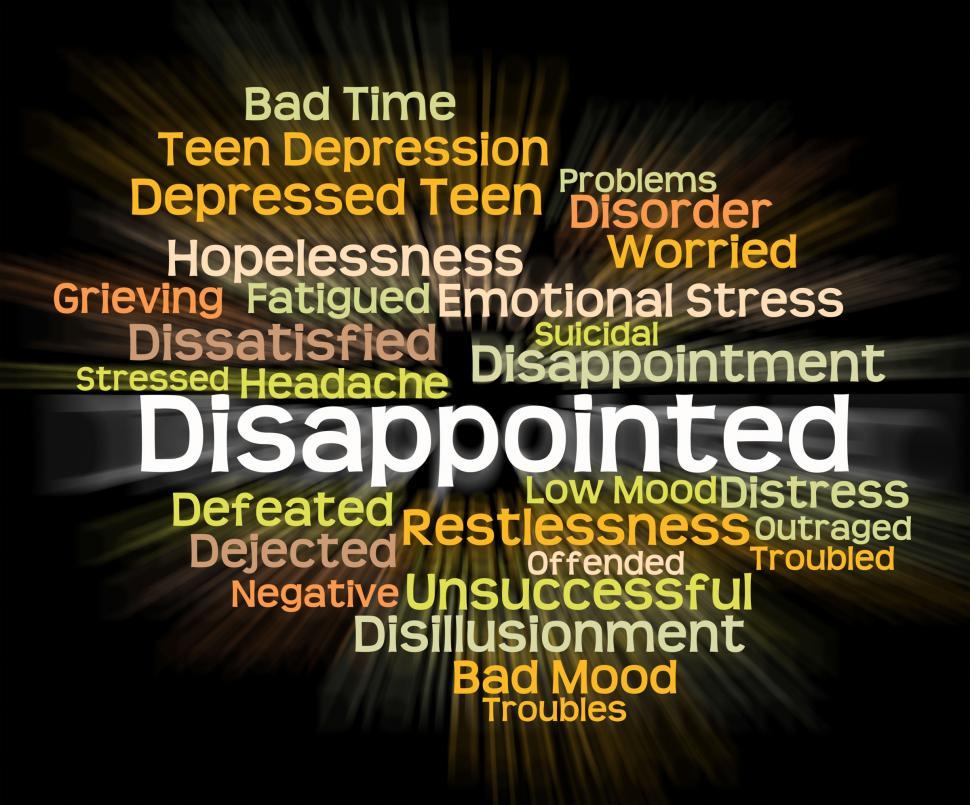 Free Image of Disappointed Word Represents Let Down And Chagrined 