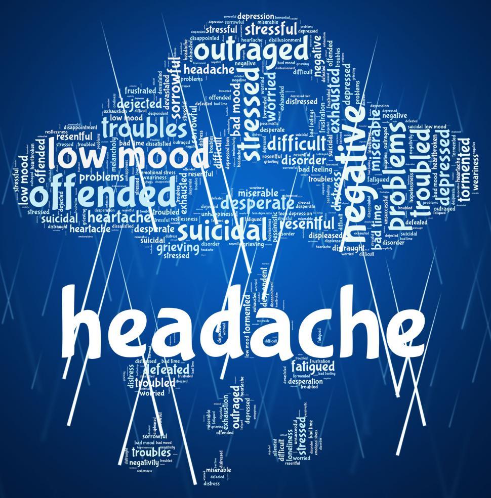 Free Image of Headache Word Represents Cephalalgia Headaches And Wordcloud 