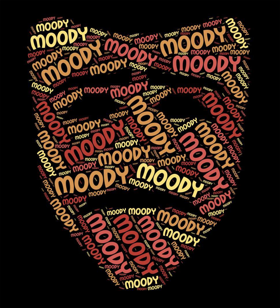 Free Image of Moody Word Represents Words Dour And Emotional 