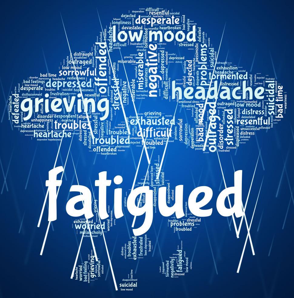 Free Image of Fatigued Word Shows Lack Of Energy And Drowsiness 