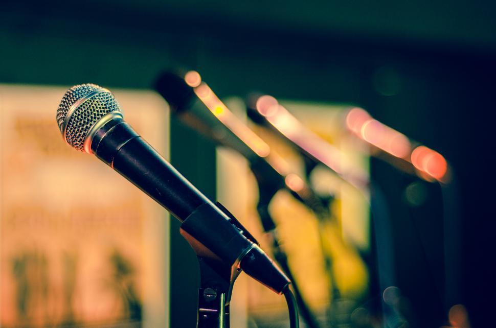 Free Image of Microphone and Microphone Stand in Studio 