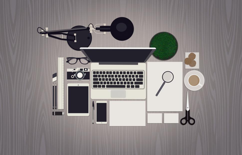 Free Image of Working Desk for Creative Professions - Mock Up 
