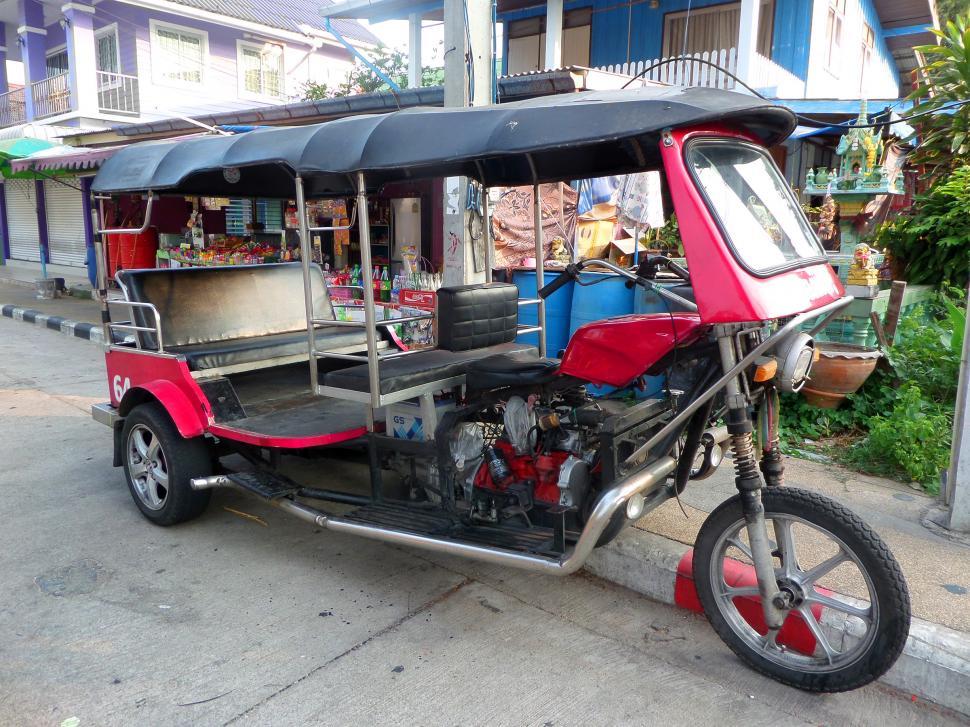 Free Image of Motorbike tuk tuk taxi - Koh Sichang, Thailand  