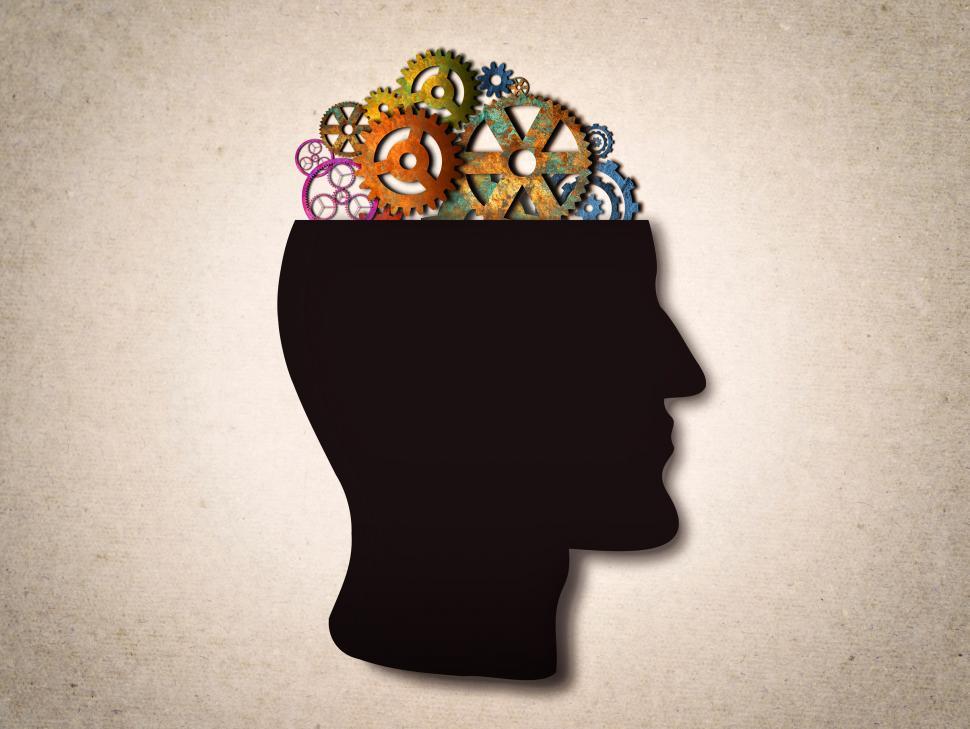 Free Image of Thinking - Cogwheels on The Head 