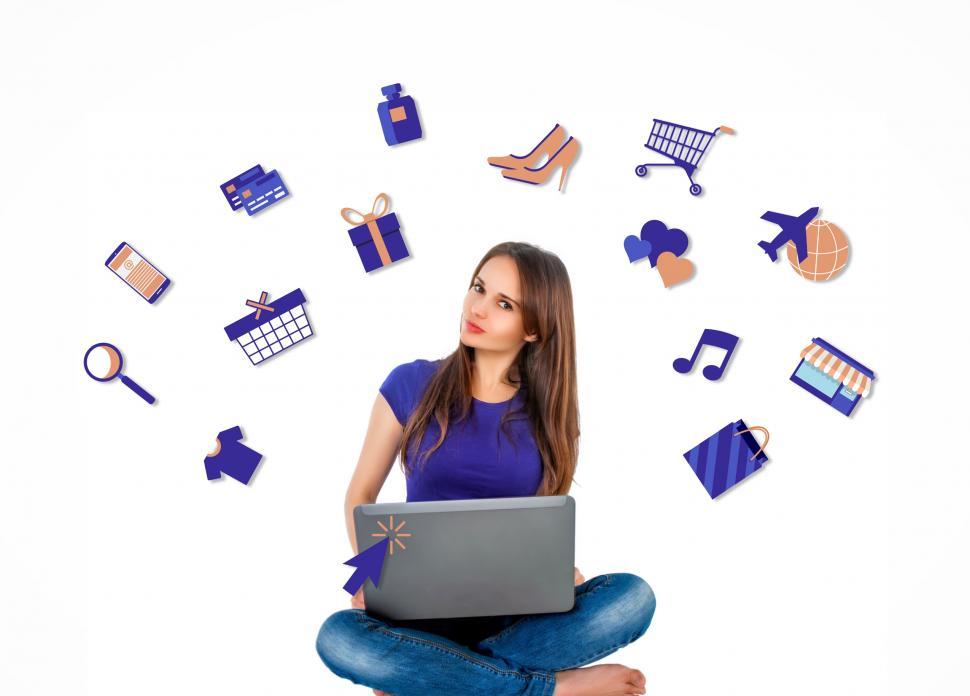 Free Image of Woman Shopping Online 